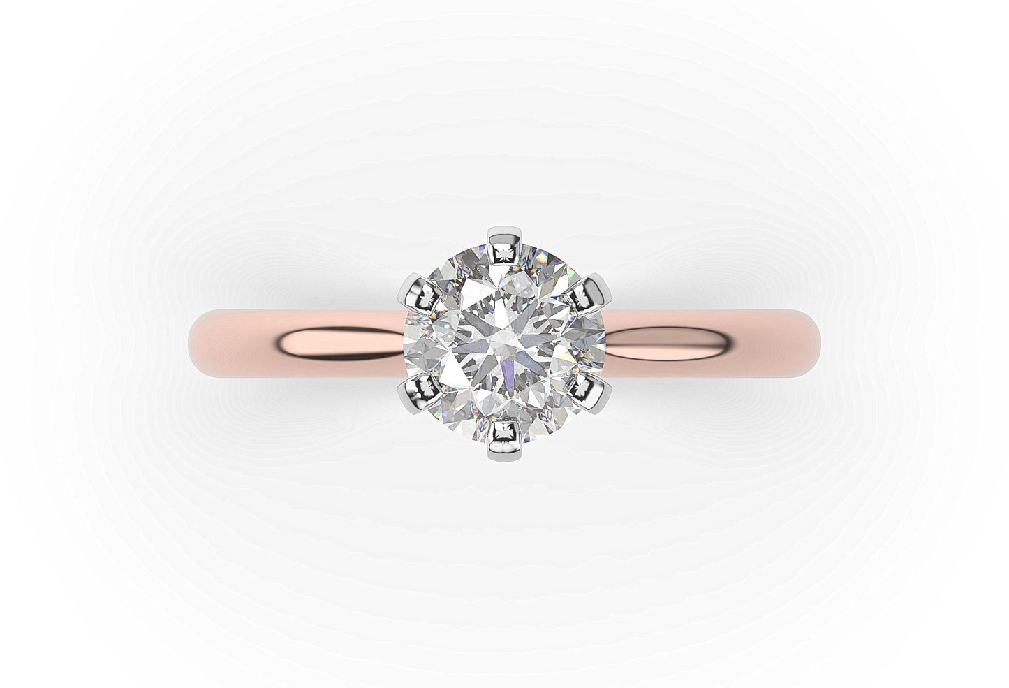 Six Claw Round Brilliant Solitaire Engagement Ring