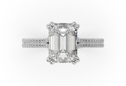 Emerald Claw Double Pave With Hidden Halo Style Engagement Ring