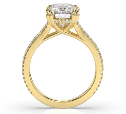 Emerald Claw Double Pave With Hidden Halo Style Engagement Ring