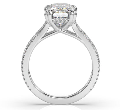 Emerald Claw Double Pave With Hidden Halo Style Engagement Ring