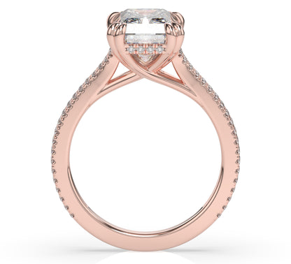 Radiant Claw Double Pave With Hidden Halo Style Engagement Ring