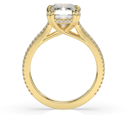Radiant Claw Double Pave With Hidden Halo Style Engagement Ring
