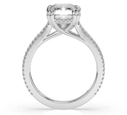 Radiant Claw Double Pave With Hidden Halo Style Engagement Ring