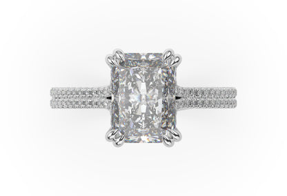 Radiant Claw Double Pave With Hidden Halo Style Engagement Ring