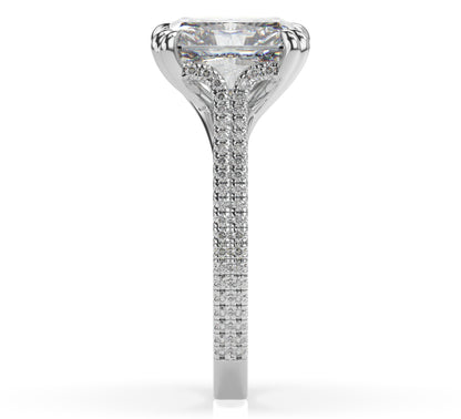 Radiant Claw Double Pave With Hidden Halo Style Engagement Ring