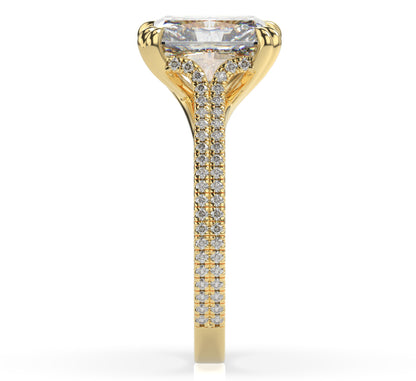 Radiant Claw Double Pave With Hidden Halo Style Engagement Ring
