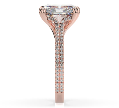 Radiant Claw Double Pave With Hidden Halo Style Engagement Ring