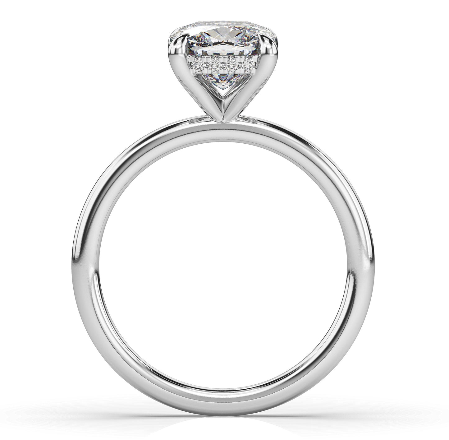 Cushion Hidden Halo Solitaire Engagement Ring