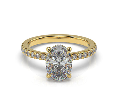 Oval Hidden Halo Engagement Ring