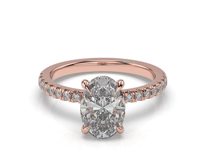 Oval Hidden Halo Engagement Ring