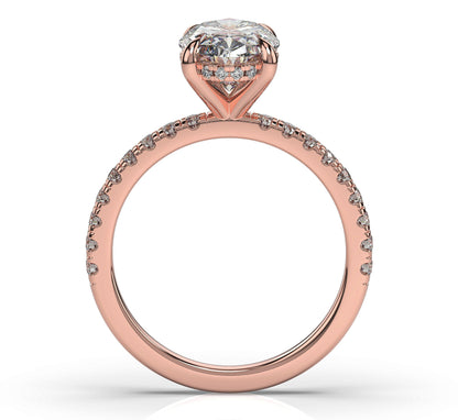 Oval Hidden Halo Engagement Ring