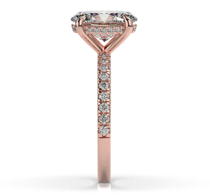 Oval Hidden Halo Engagement Ring