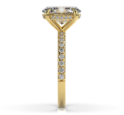 Oval Hidden Halo Engagement Ring