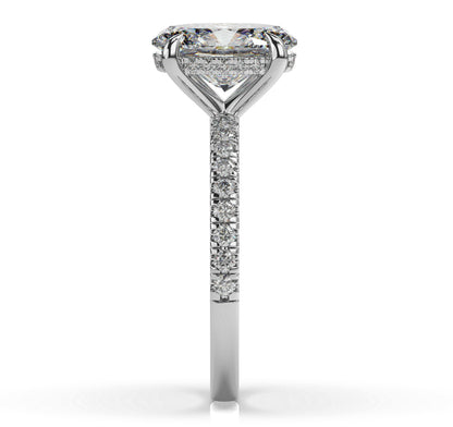 Oval Hidden Halo Engagement Ring