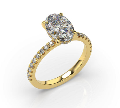 Oval Hidden Halo Engagement Ring