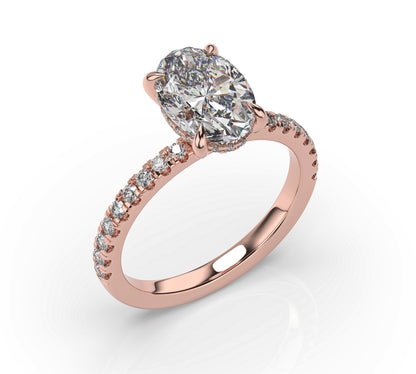 Oval Hidden Halo Engagement Ring