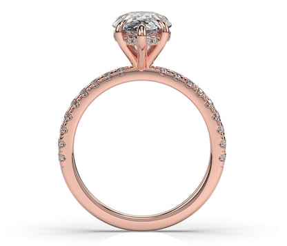 Pear Hidden Halo Engagement Ring