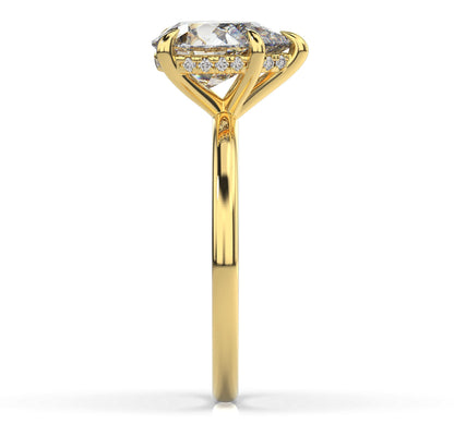 Pear Hidden Halo Solitaire Engagement Ring