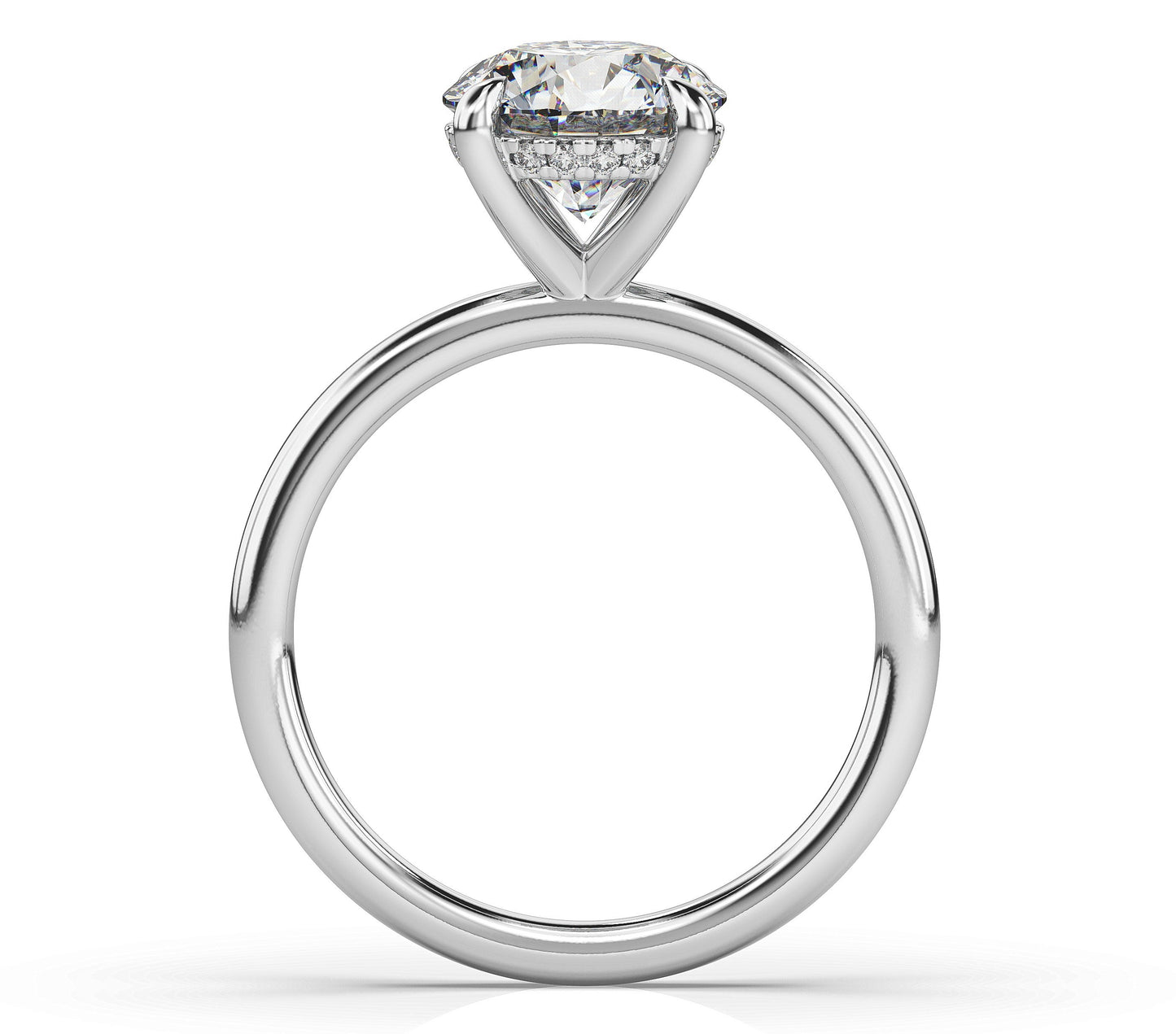 Round Brilliant Hidden Halo Solitaire Engagement Ring