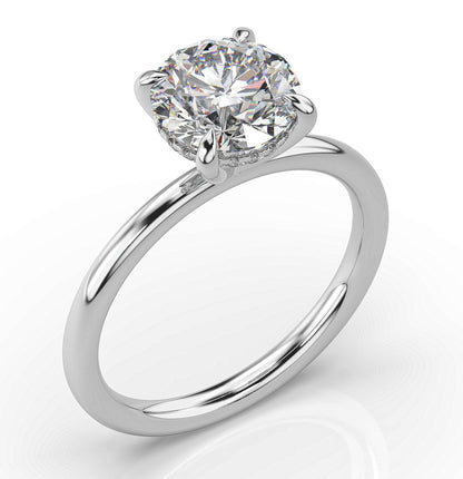 Round Brilliant White Gold Solitaire Moissanite Engagement Ring 