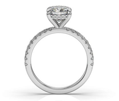 Cushion Hidden Halo Engagement Ring