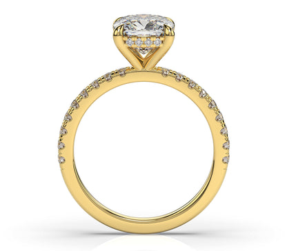 Cushion Hidden Halo Engagement Ring