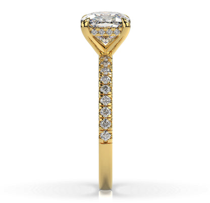 Cushion Hidden Halo Engagement Ring
