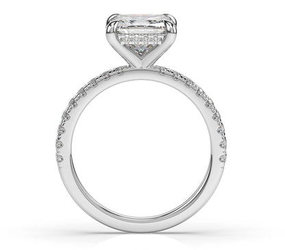Princess Hidden Halo Engagement Ring