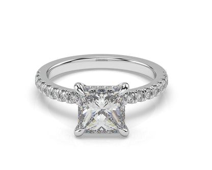 Princess Hidden Halo Engagement Ring