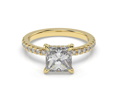 Princess Hidden Halo Engagement Ring