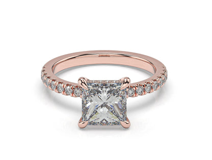 Princess Hidden Halo Engagement Ring