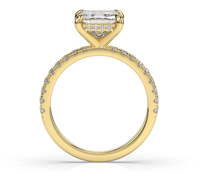 Princess Hidden Halo Engagement Ring