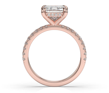 Princess Hidden Halo Engagement Ring