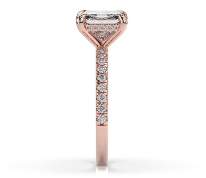 Princess Hidden Halo Engagement Ring
