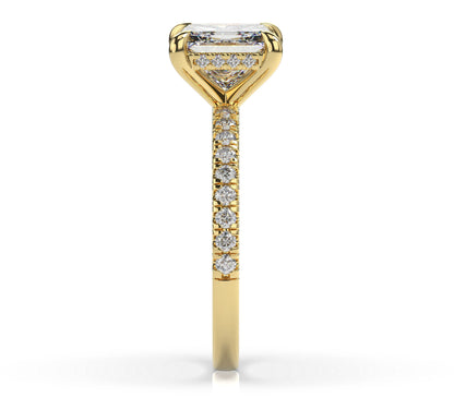Princess Hidden Halo Engagement Ring
