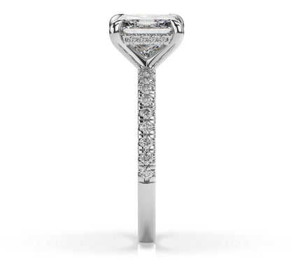Princess Hidden Halo Engagement Ring