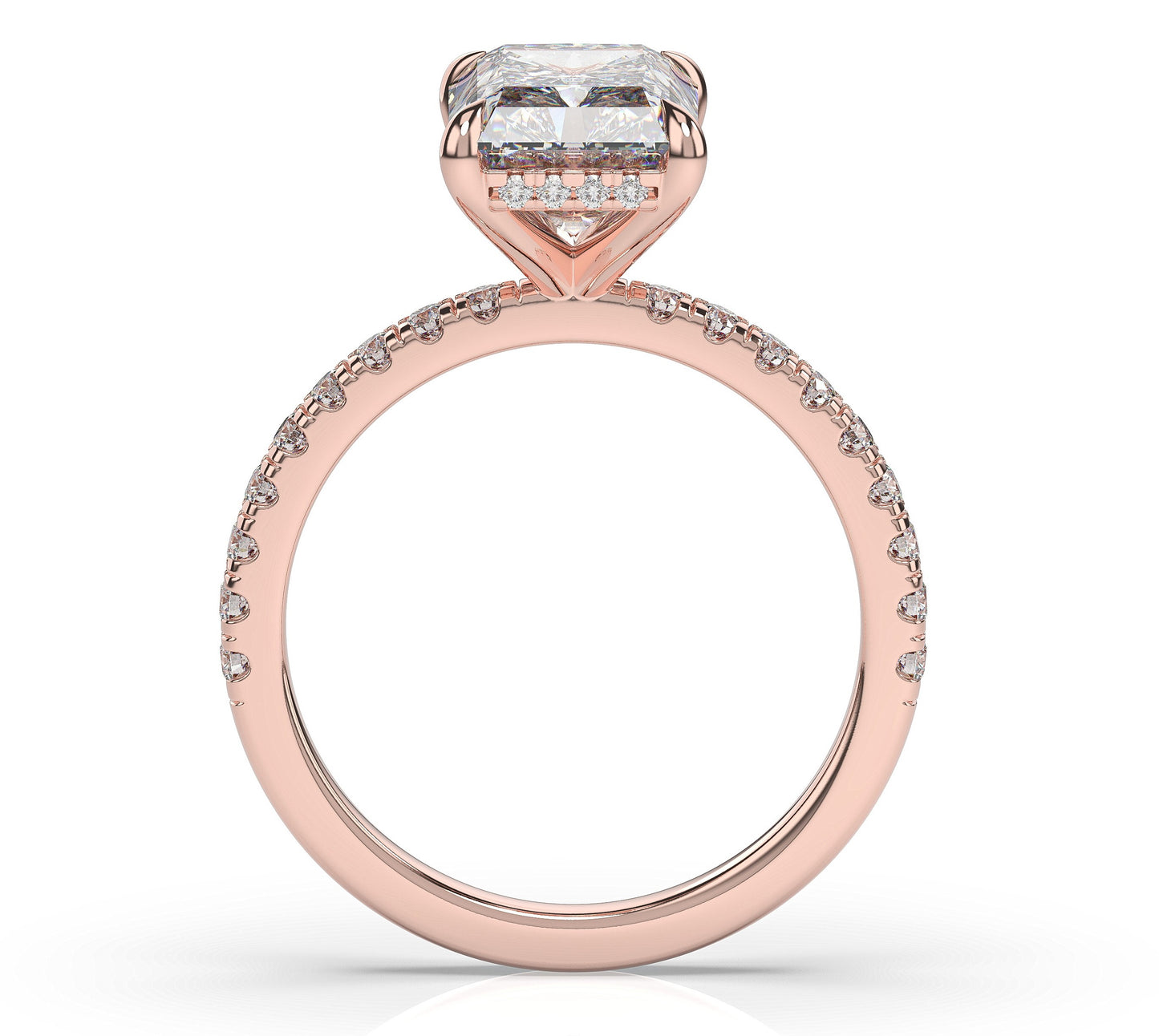 Radiant Hidden Halo Engagement Ring