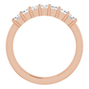 Seven Stone Princess Cut Moissanite Anniversary Band