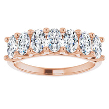 Seven Stone Oval Cut Moissanite Anniversary Band