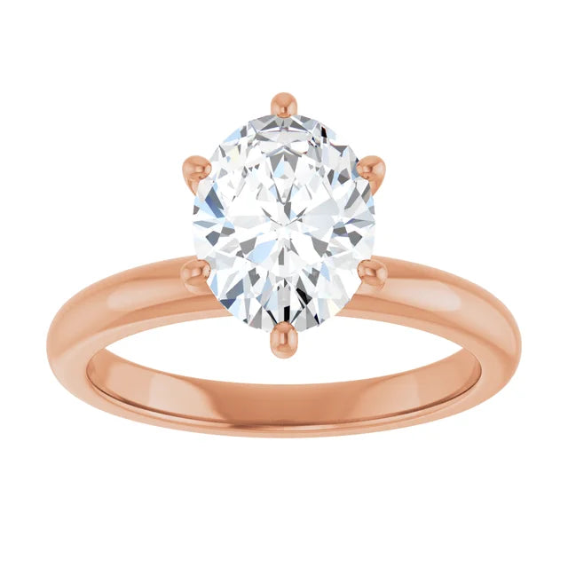 Oval Low Hidden Halo Solitaire Engagement Ring