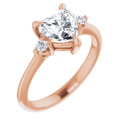 Heart Accent Engagement Ring