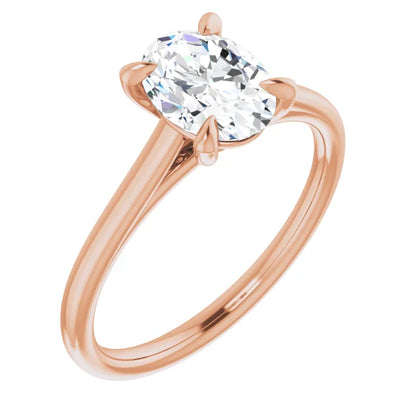 Four Claw Oval Solitaire Engagement Ring