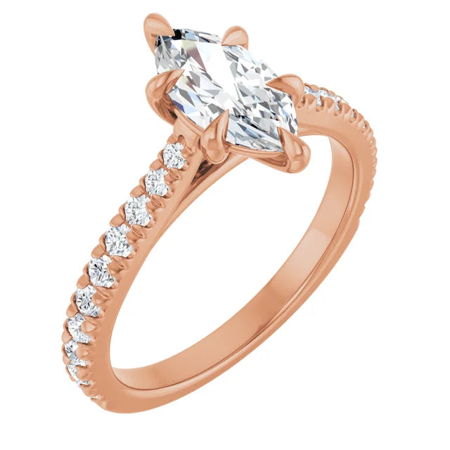 Marquise Six Claw Set Style Engagement Ring