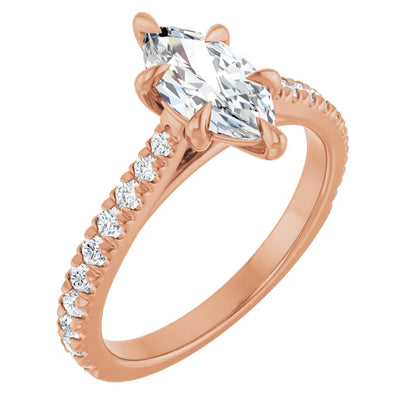 Marquise Six Claw Set Style Engagement Ring