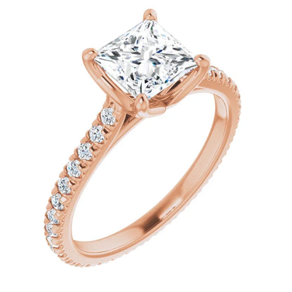 Princess Claw Set Eternity Style Engagement Ring