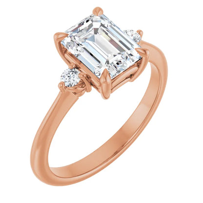Emerald Accent Engagement Ring