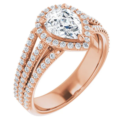 Pear Halo Style Engagement Ring