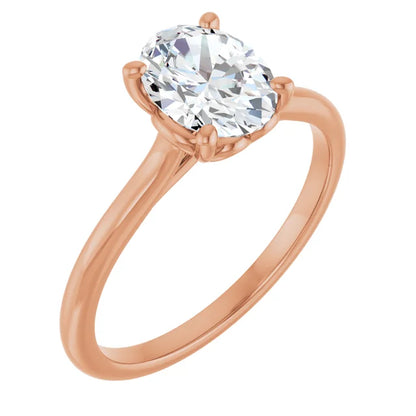 Four Claw Oval Solitaire Engagement Ring