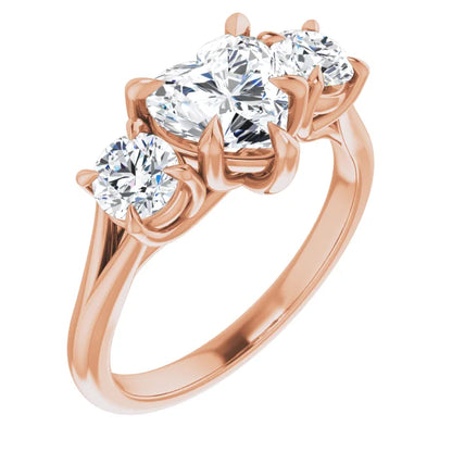 Heart Accent Engagement Ring