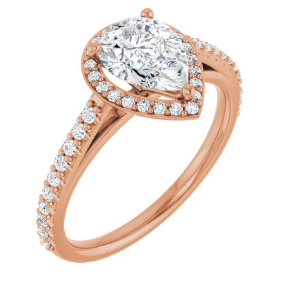 Pear Halo Style Engagement Ring